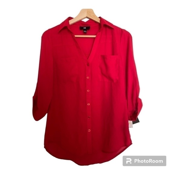 NWT IZ BYER RED BLOUSE SIZE XS - Picture 1 of 4